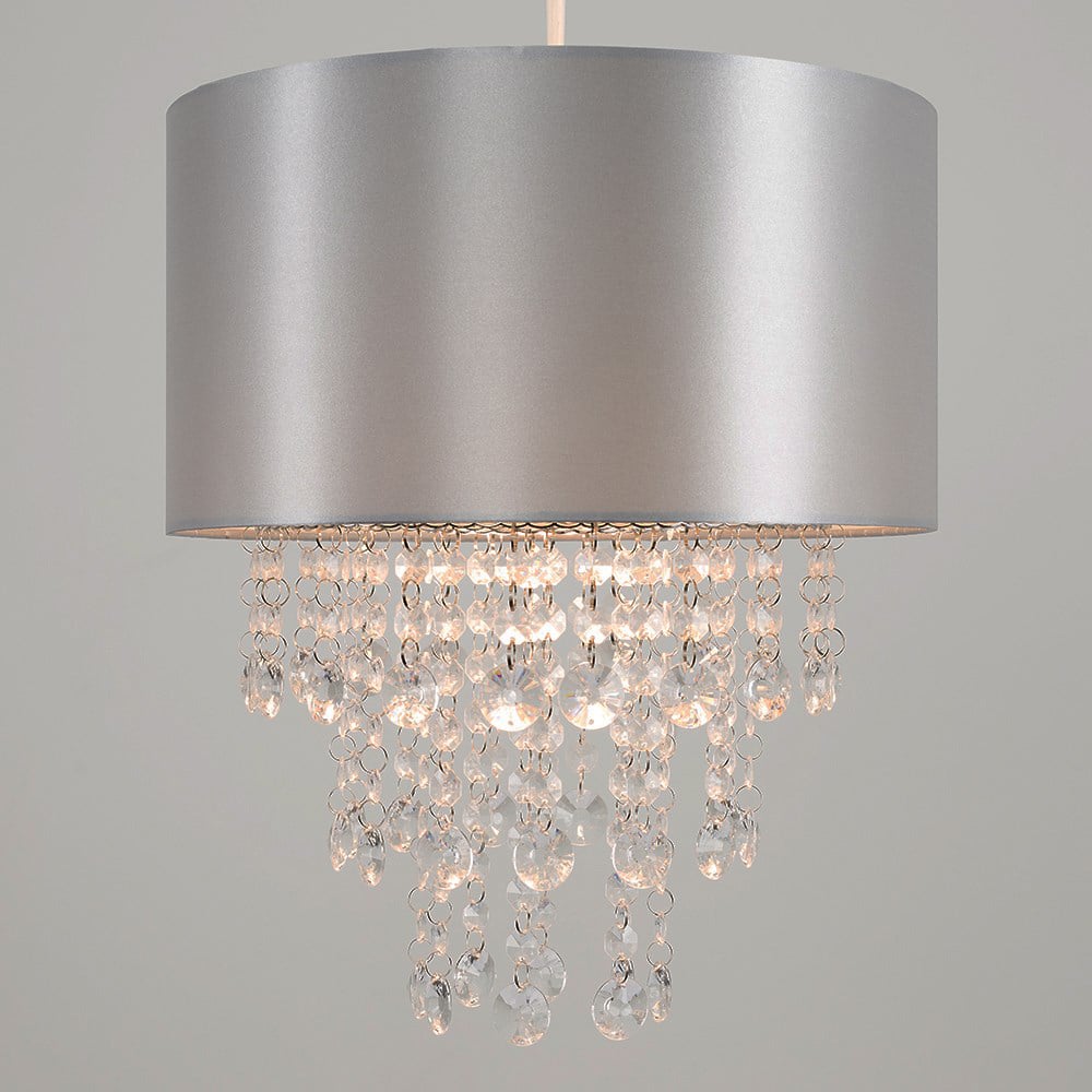ValueLights Jesmond Silver Grey Droplet Easy Fit Ceiling Light Shade Image 4
