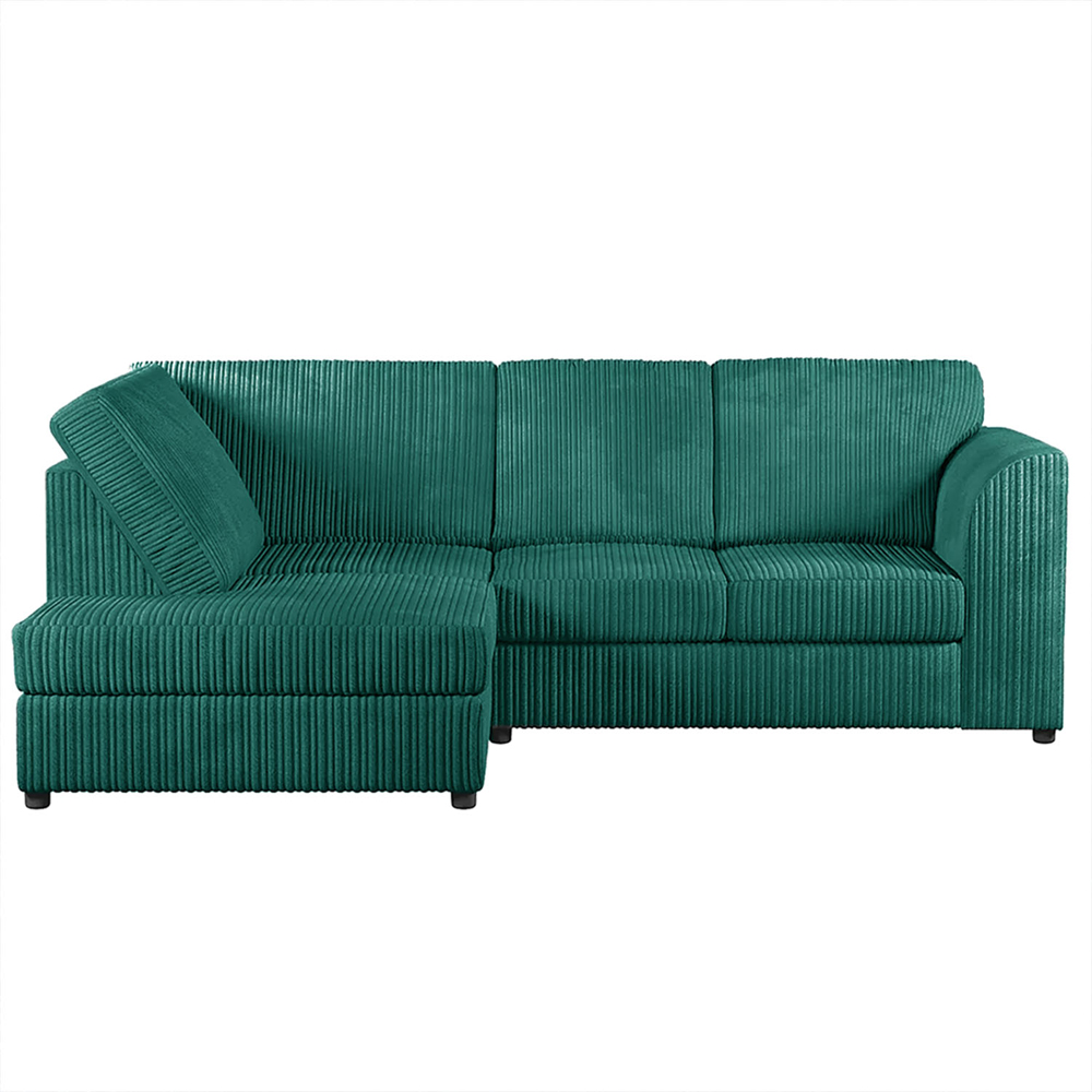 Luxor 4 Seater Teal Jumbo Cord L-Shape Left Hand Corner Sofa Image 2