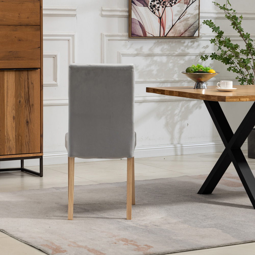 Artemis Home Maiolo Set of 2 Silver Velvet Dining Chair Image 6