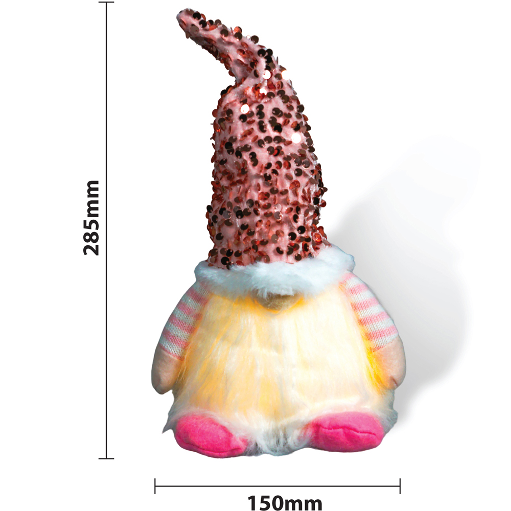 Xmas Haus Pink Sparkly Light Up Festive Gonk Decoration Image 6