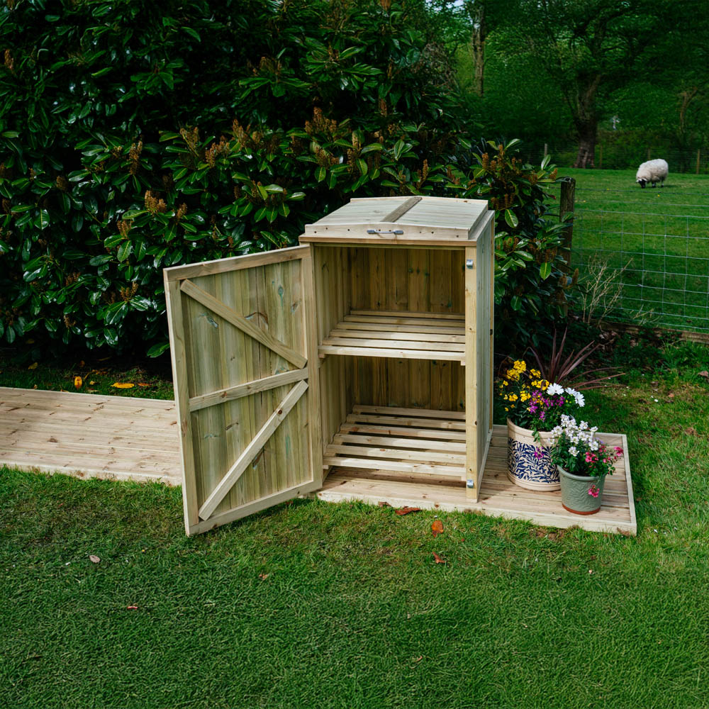 The Garden Village Shireburn 2 Recycle Box Storage Shed Image 6