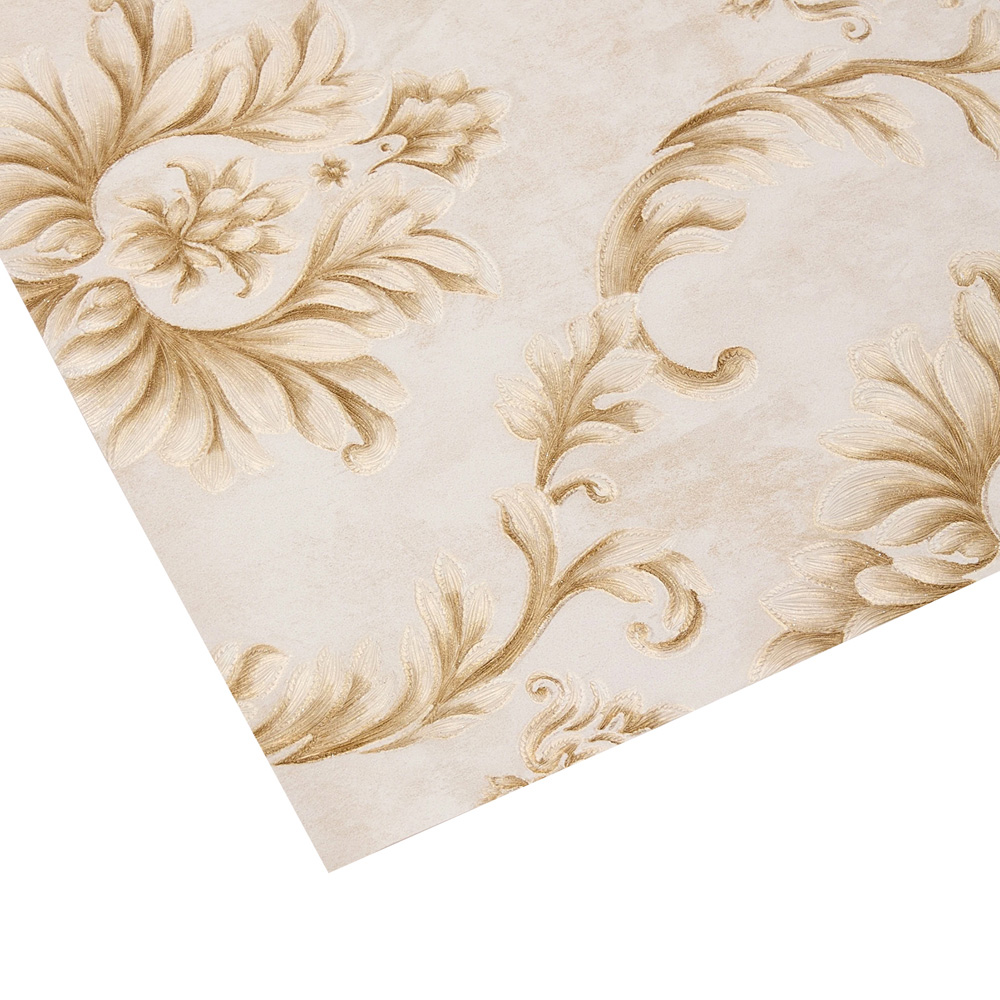 Living and Home Damask Pattern 3D Embossed Beige Non-Pasted Wallpaper Image 5
