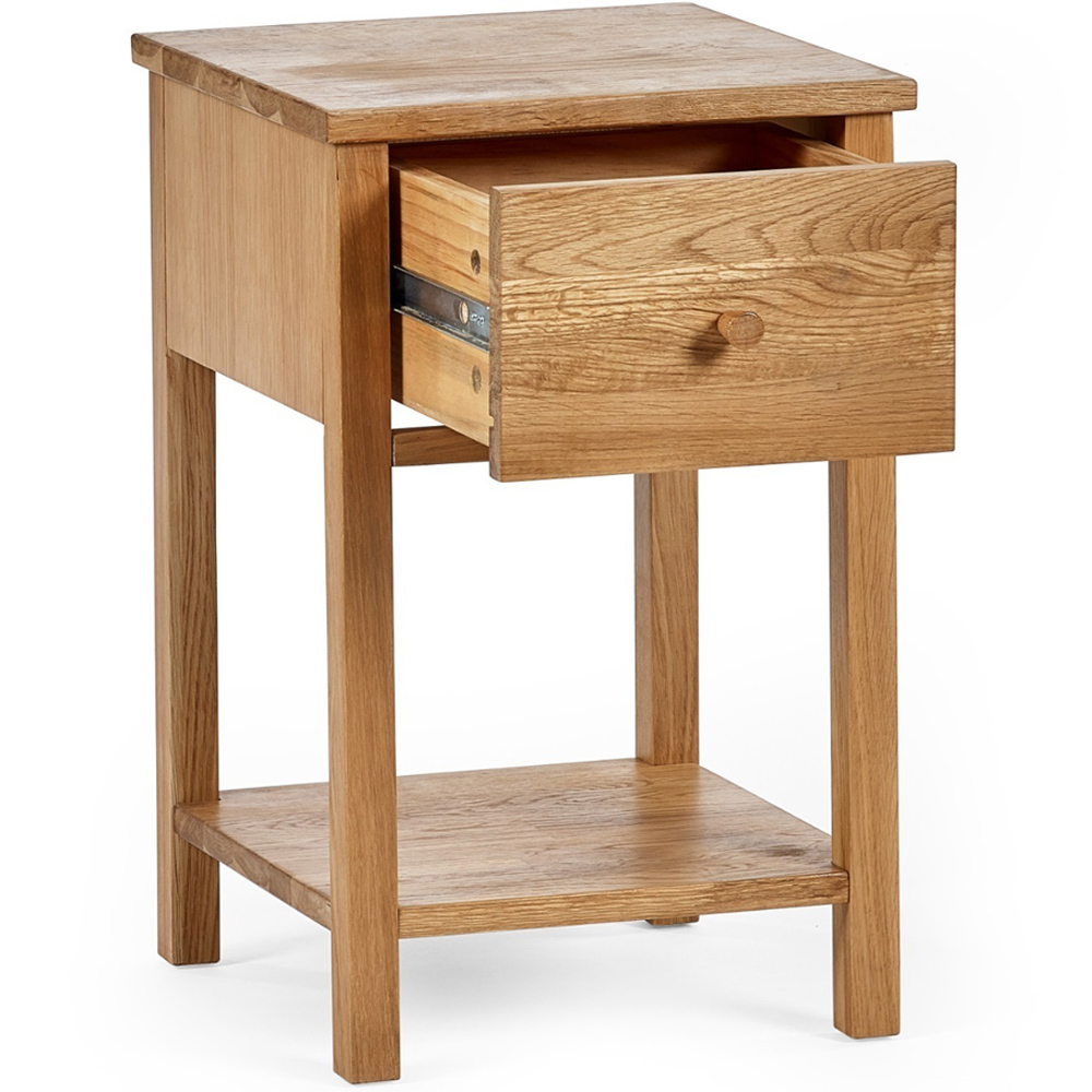 Julian Bowen Coxmoor Single Shelf Single Drawer Oak Bedside Table Image 4