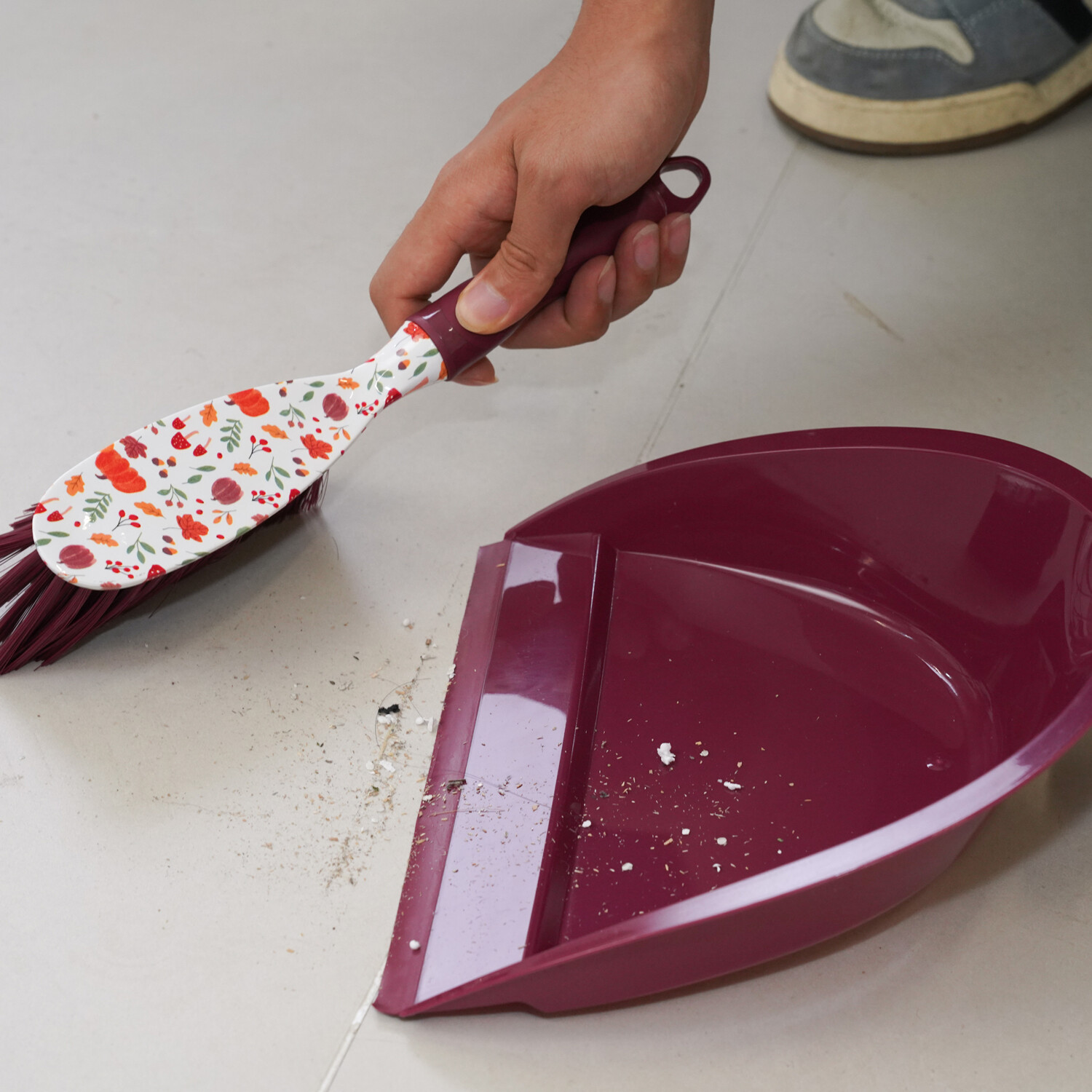 Autumn Pumpkin Dustpan and Brush Set Brown Image 6