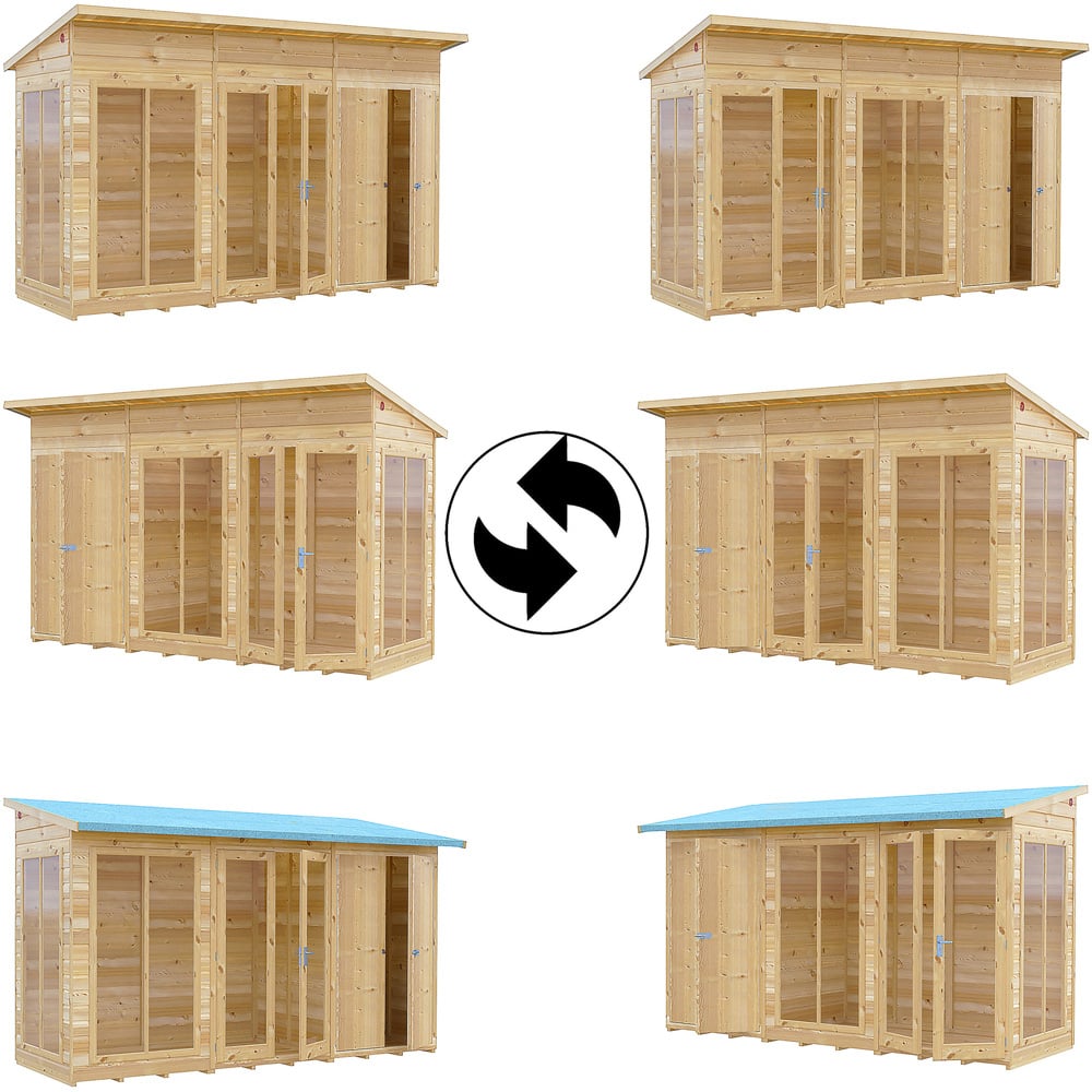 Shire Lela 12 x 4ft Double Door Summerhouse with Storage Image 5