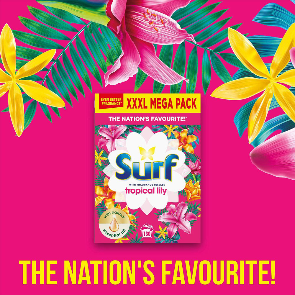 Surf Tropical Lily Laundry Powder with Comfort Sunshiny Days Fabric Conditioner Image 6