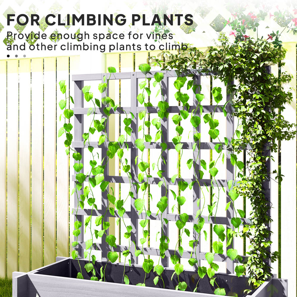 Outsunny 3 Tier Grey Wooden Garden Trellis Planter 110 x 95cm Image 6