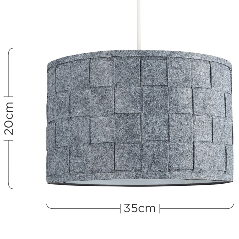 ValueLights Monza Large Grey Felt Weave Lamp Shade Image 6