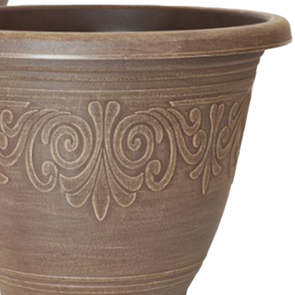 YouGarden Laurel Brushed Butterscotch Plastic Round Planter 33cm 2 Pack Image 2