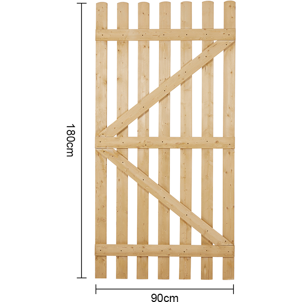 Living and Home 2.9 x 5.9ft Vintage Garden Wooden Fence Gate with Latch Image 8