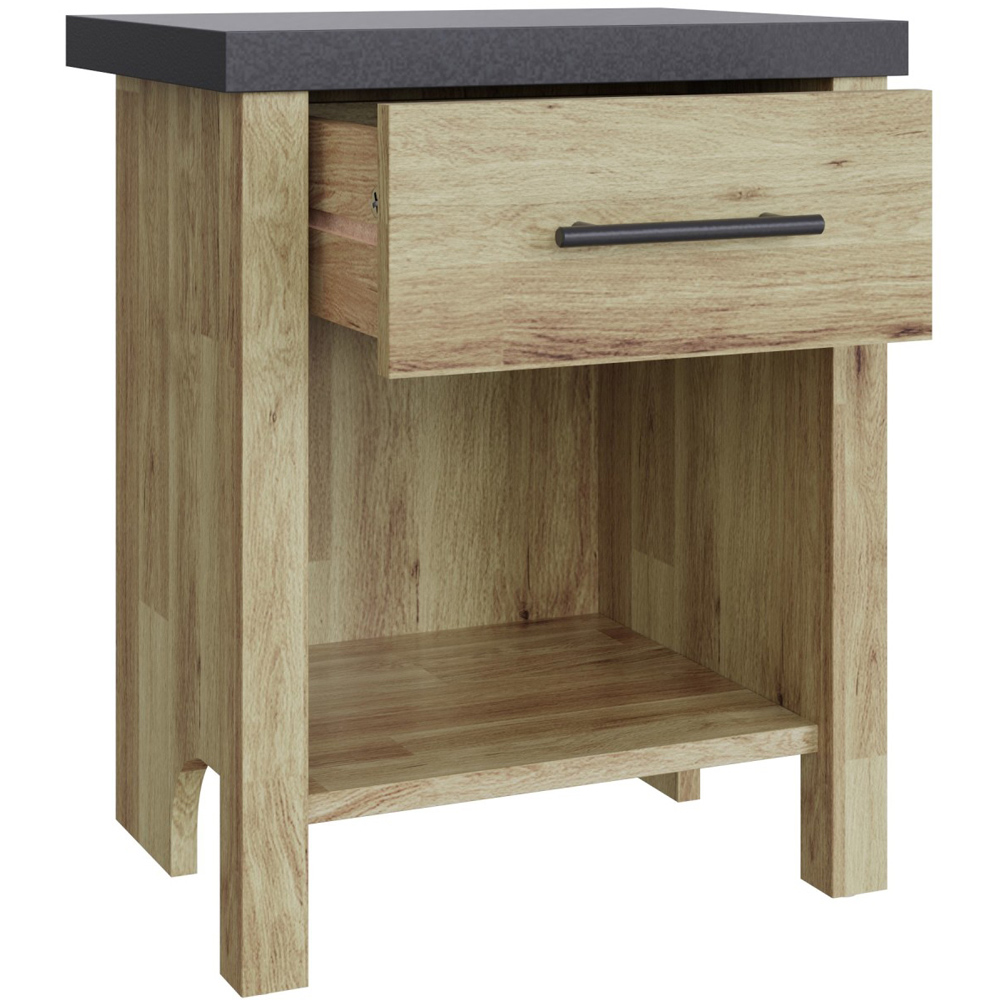 GFW Cascina Single Drawer Single Shelf Oak Bedside Table Image 5