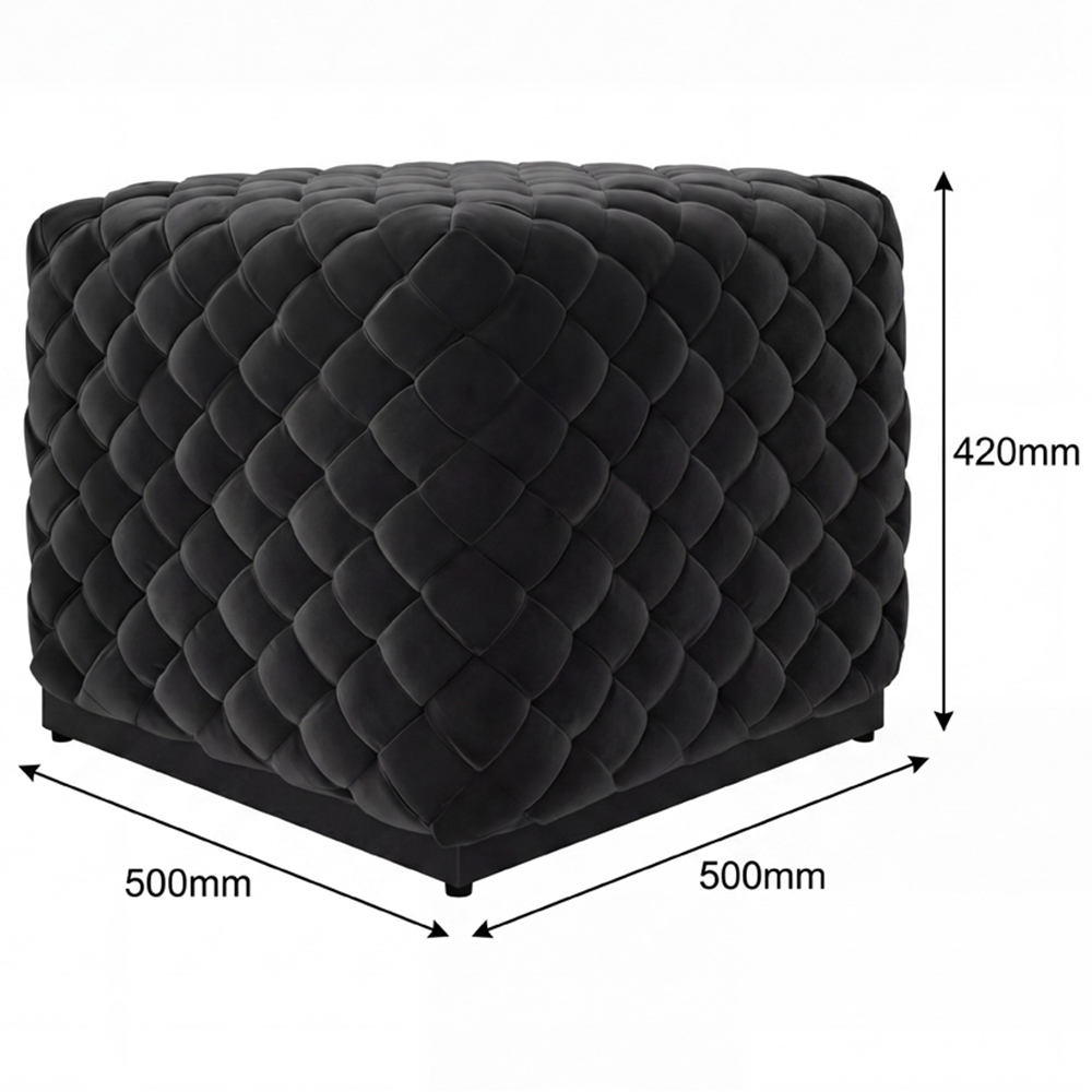 LPD Home Colline Black Small Pouffe Image 6