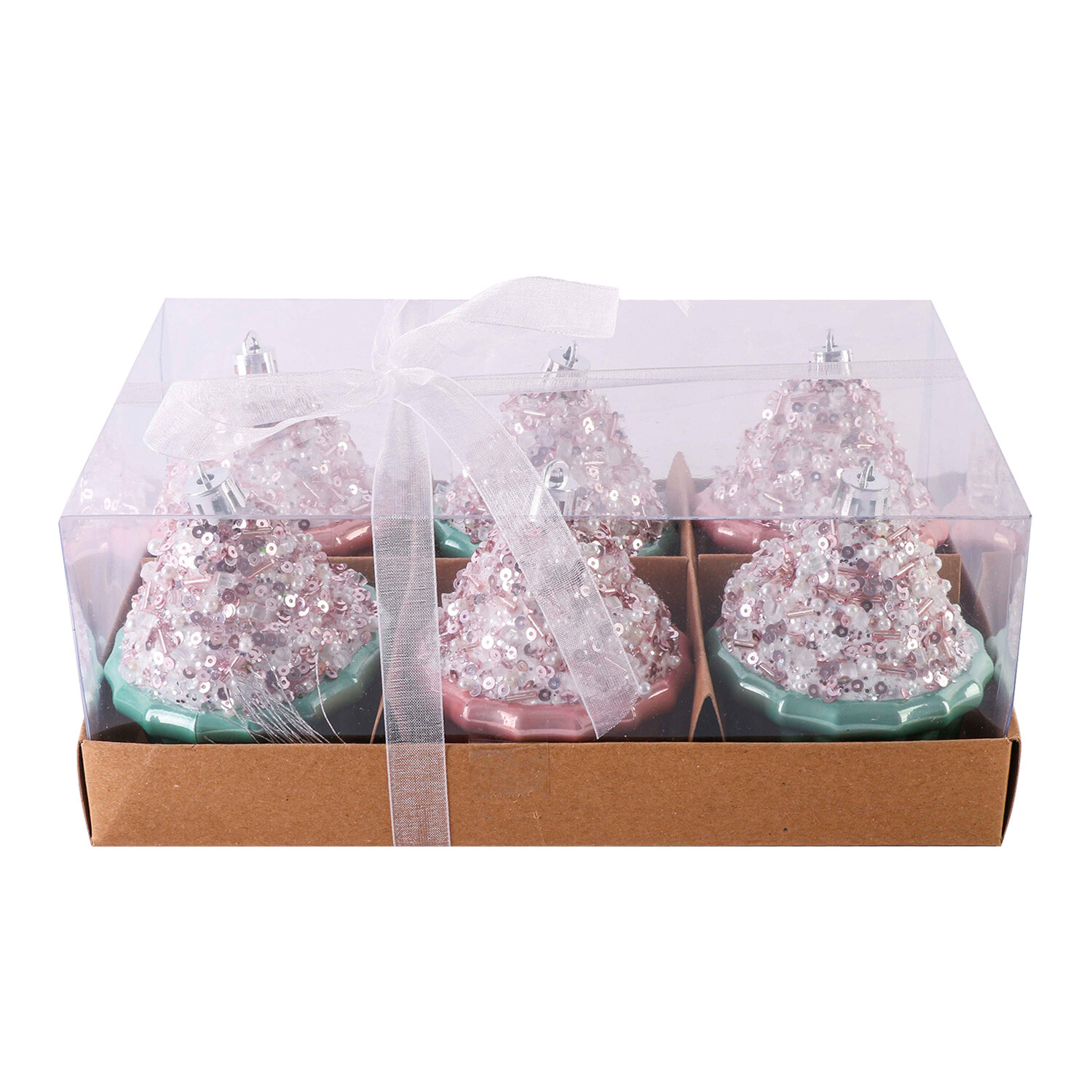 Sugar Wonderland Pink Cupcake Baubles 6 Pack Image 2