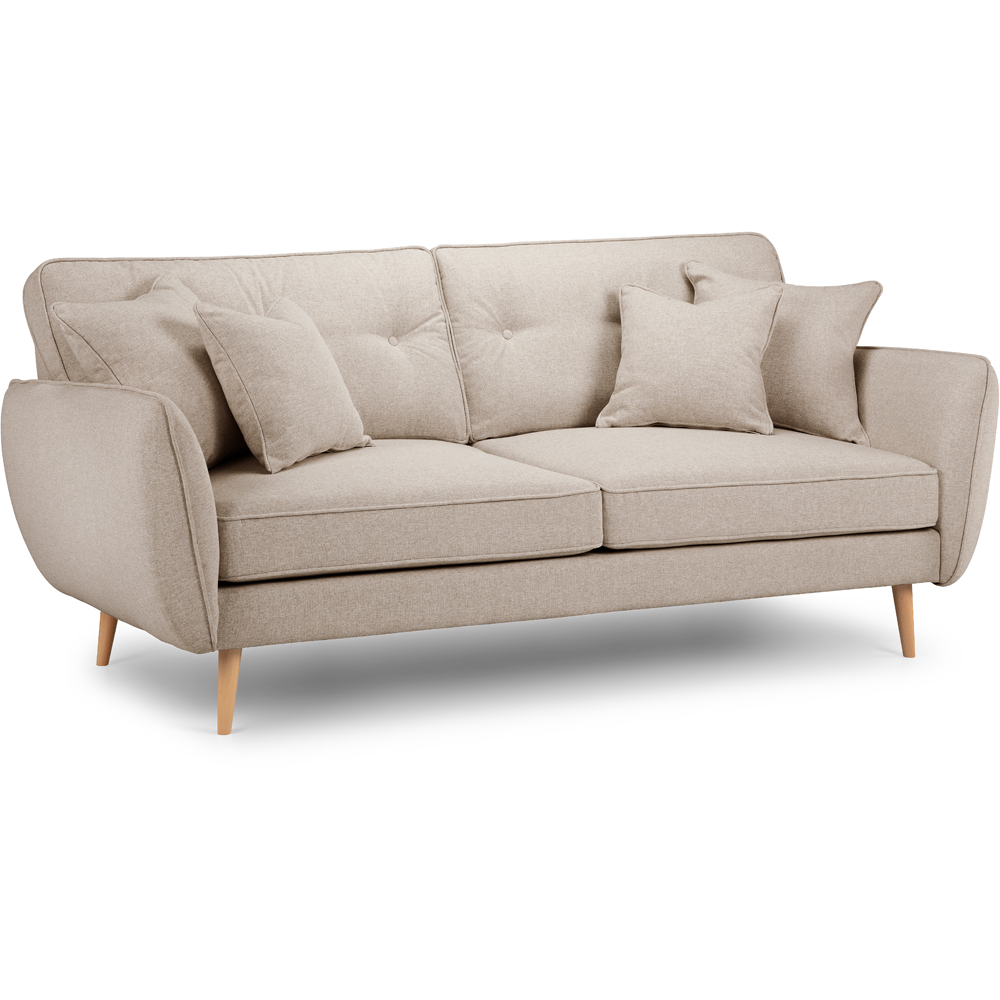 Opry Faro 3 Seater Button Back Beige Sofa Image 2