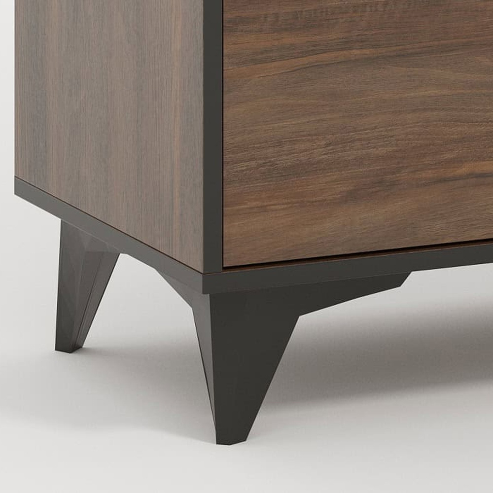 Impact Furniture Frida Dark Oak 3 Drawer Tall Narrow Chest of Drawers with Black Legs Image 5