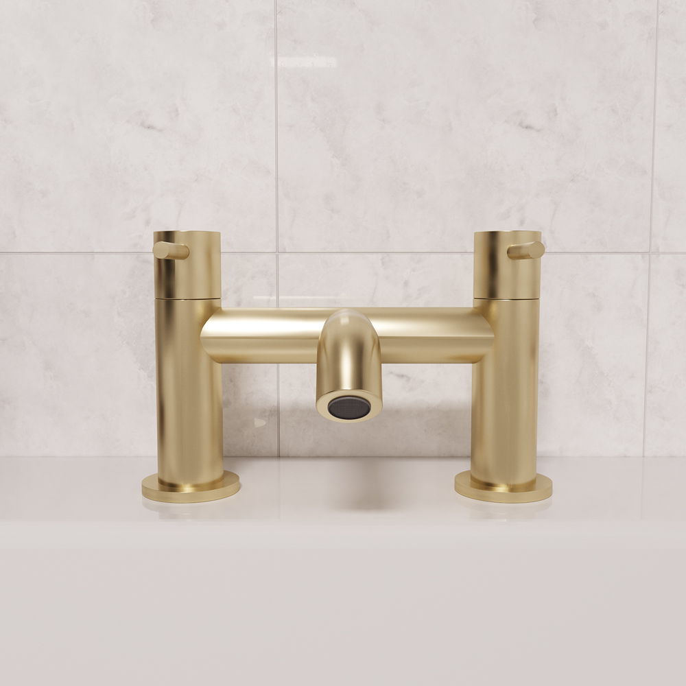 Nes Home Alice Modern Brushed Brass Designer Bath Filler Tap Image 3