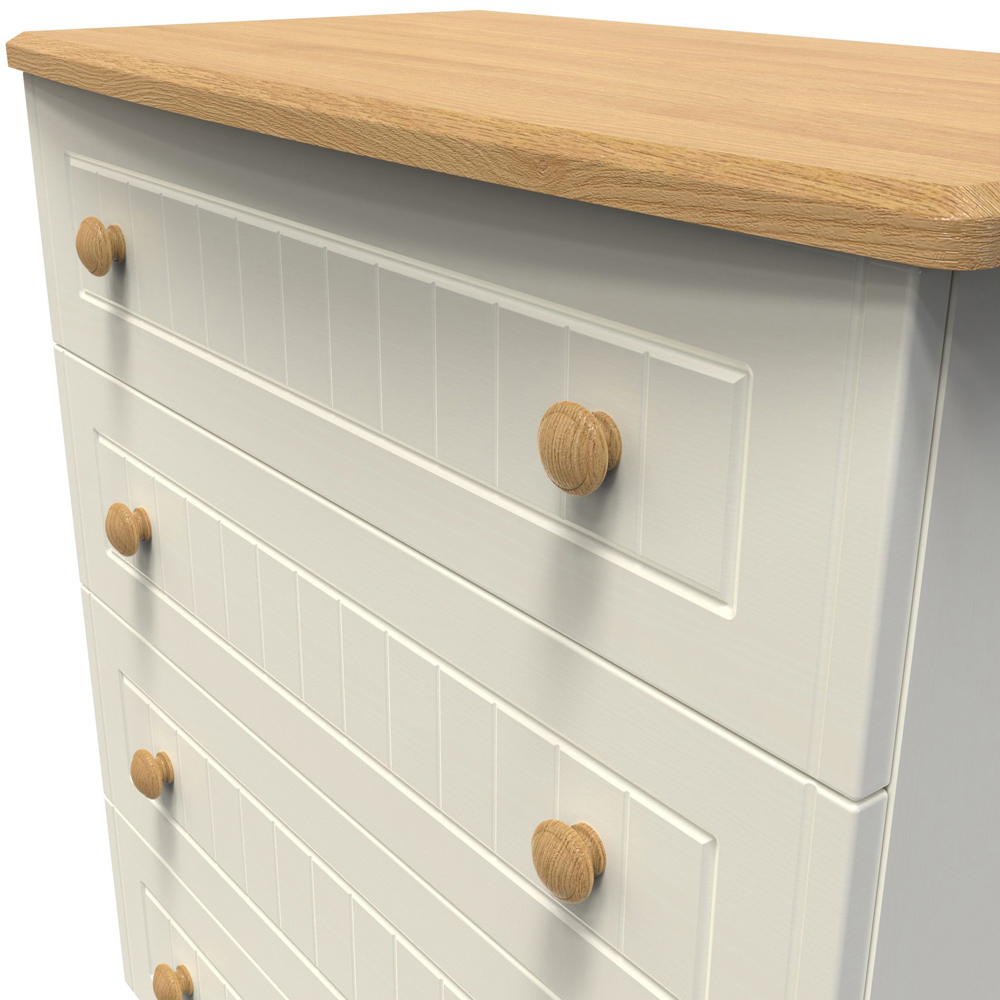 Crowndale Warwick 4 Drawer Cream Ash and Oak Chest of Drawers Image 5