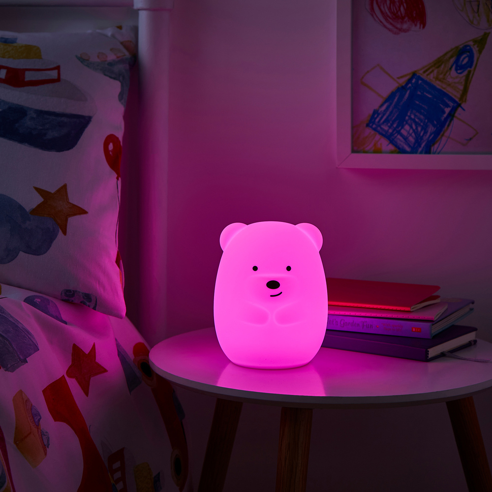 Glow Colour Changing Bertie Bear LED Silicone Night Light Image 5
