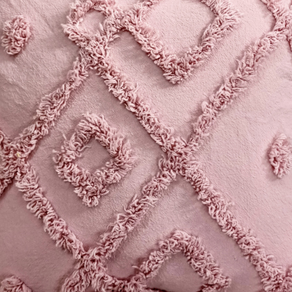 Velosso Diamond Tuft Mauve Filled Cushion 43 x 43cm 2 Pack Image 2