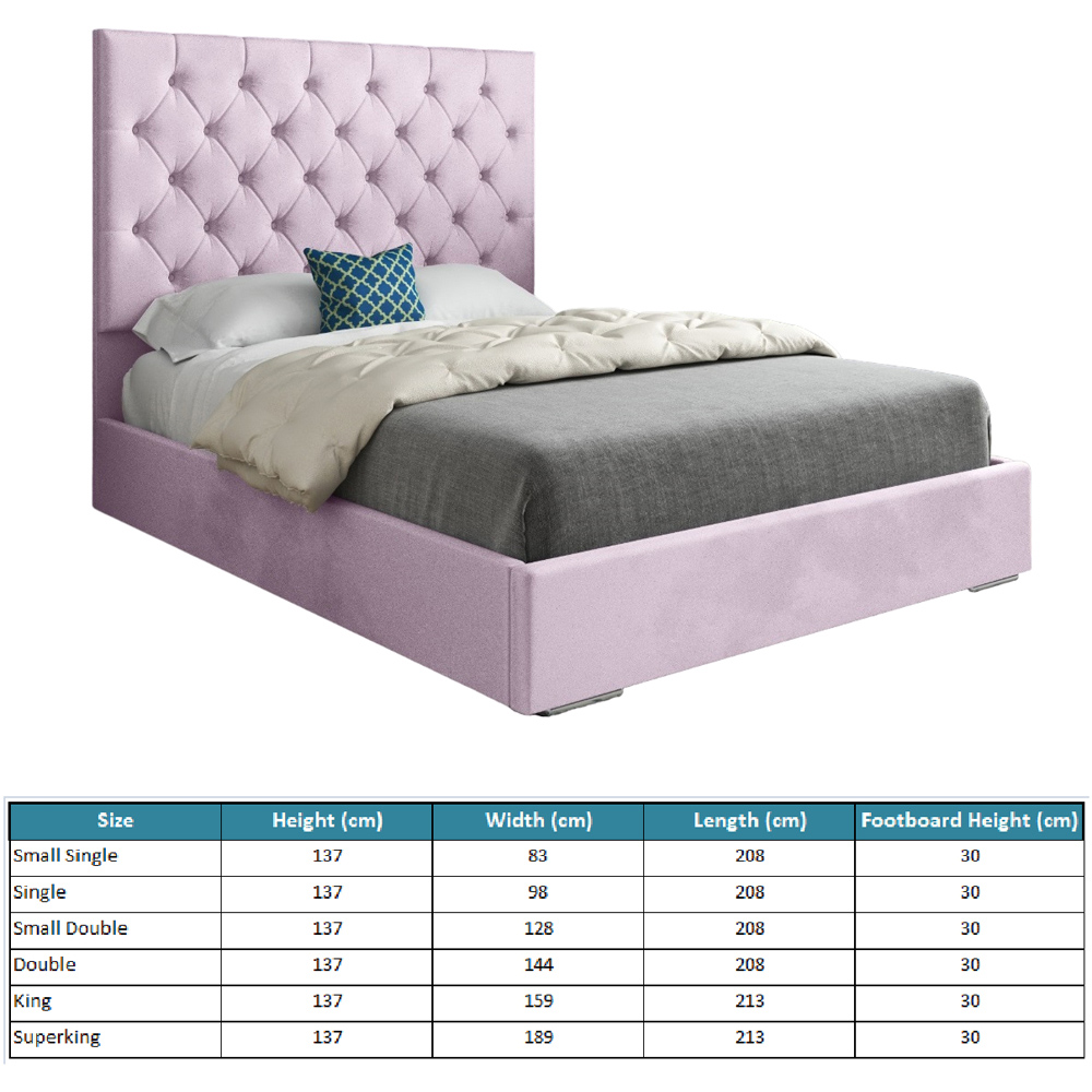 Alma Pink Super King Size Velvet Upholstered Bed Frame with Chesterfield Headboard Image 7