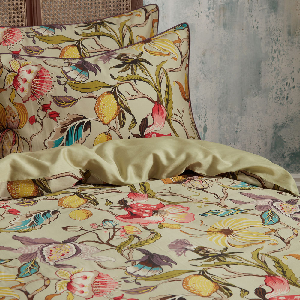 EW by Edinburgh Weavers Morton Floral Double Chintz Cotton Sateen Duvet Cover Set Image 3