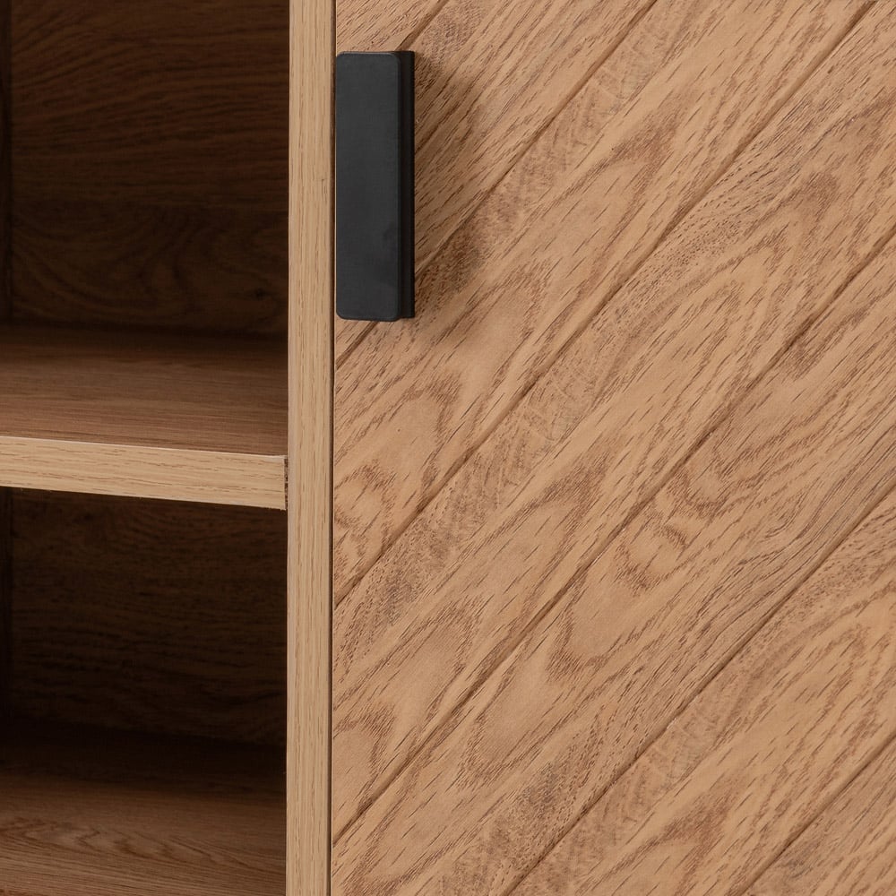 Seconique Leon 2 Door 2 Shelf Medium Oak Effect TV Unit Image 6