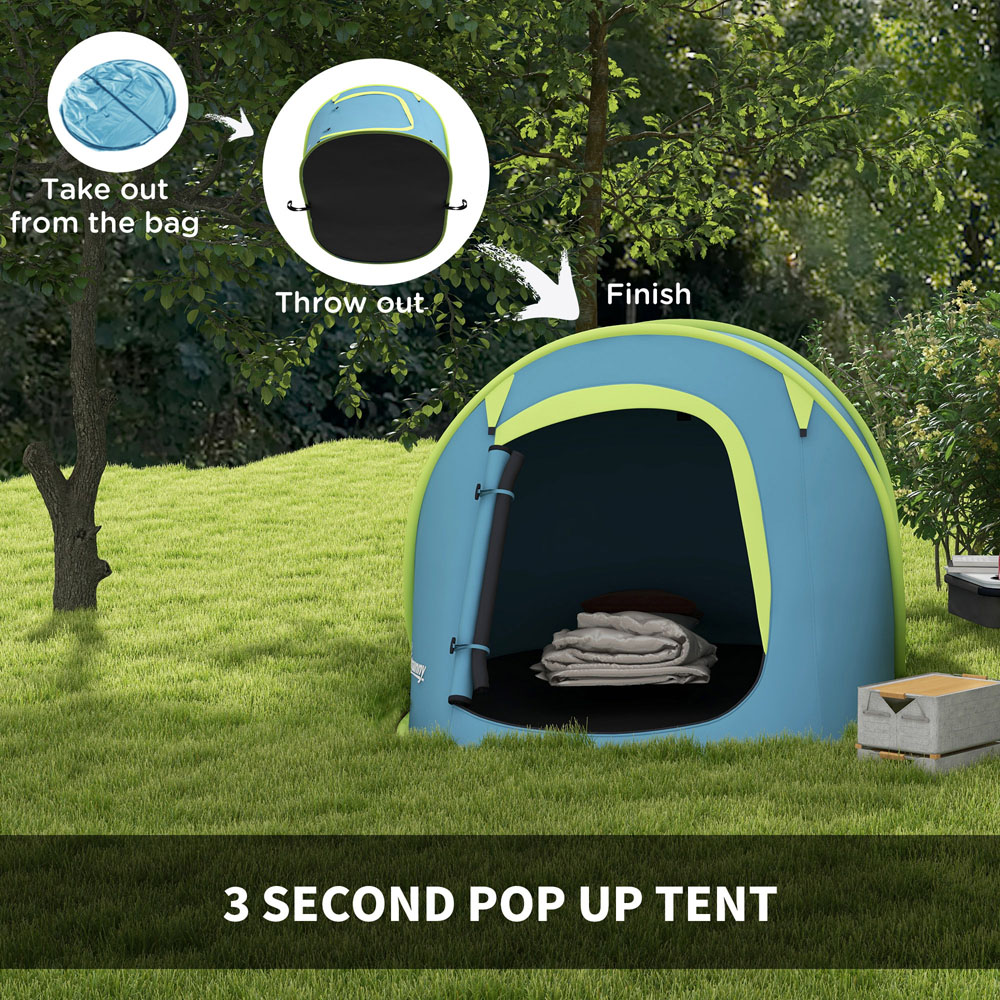 Outsunny 2 Person Waterproof Pop Up Camping Tent with Carry Bag Blue Image 4