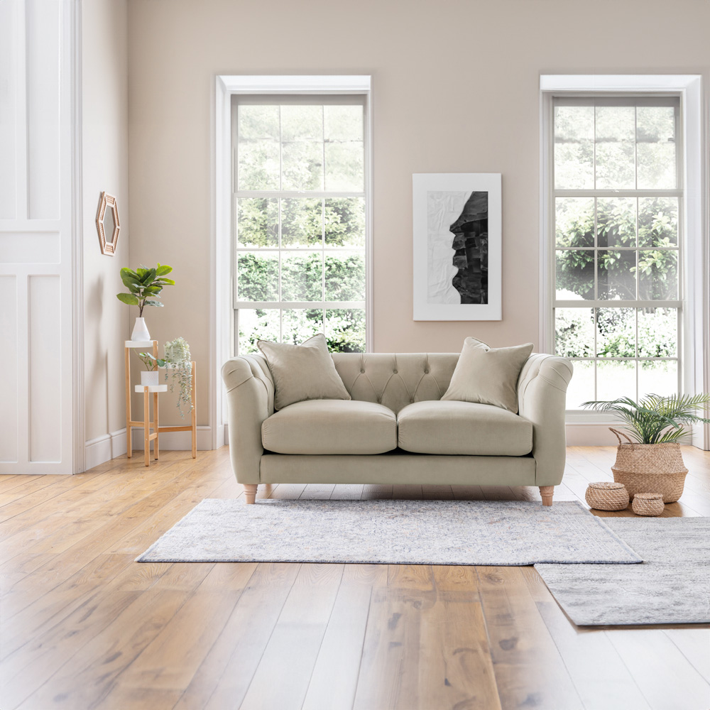 2 Seater Putty Velvet Sofa Image 3