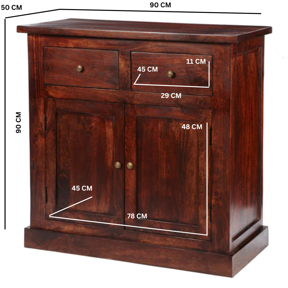 Brooklyn Esma 2 Door 2 Drawer Dark Mango Sideboard Image 4