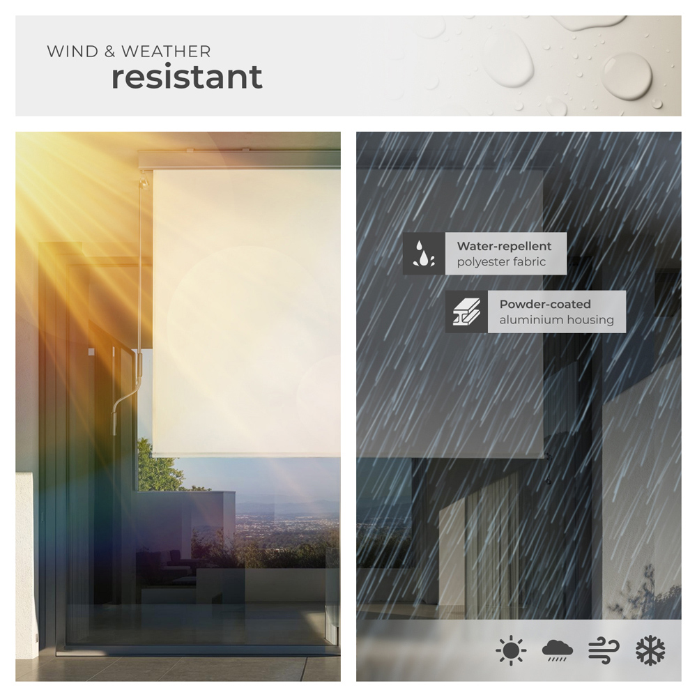 tectake Eloise Beige Vertical Awning with 2 Wall Brackets 1.4 x 2.5m Image 4