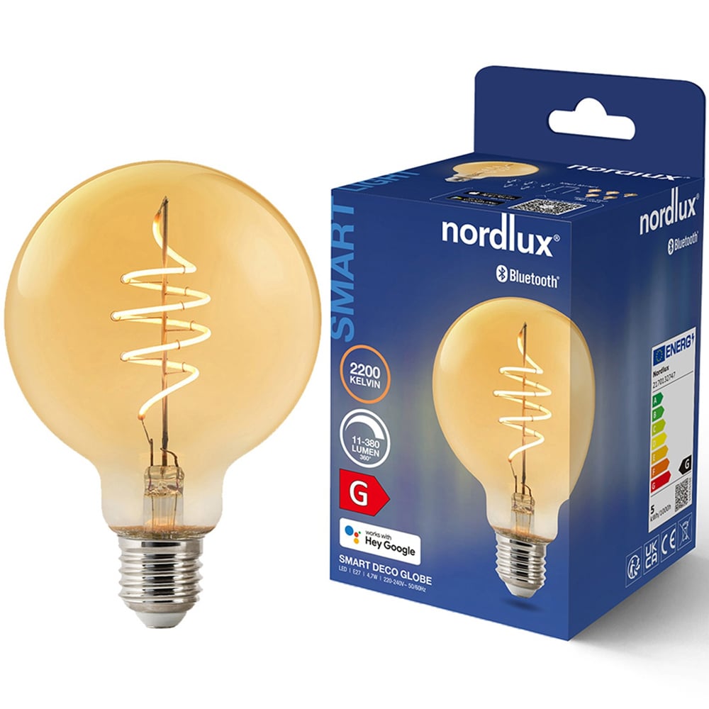 Nordlux Smart Deco G95 E27 380 Lumen Amber Light Bulb Image 3