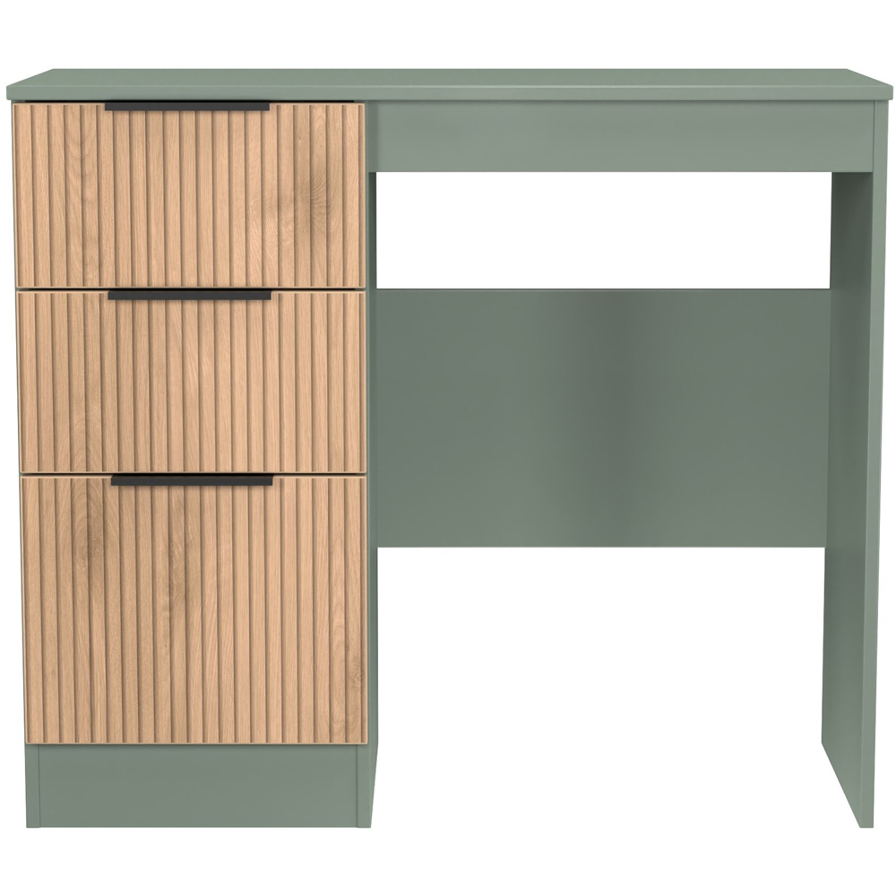 Crowndale Java 3 Drawer Slatt Effect and Reed Green Vanity Unit Image 2