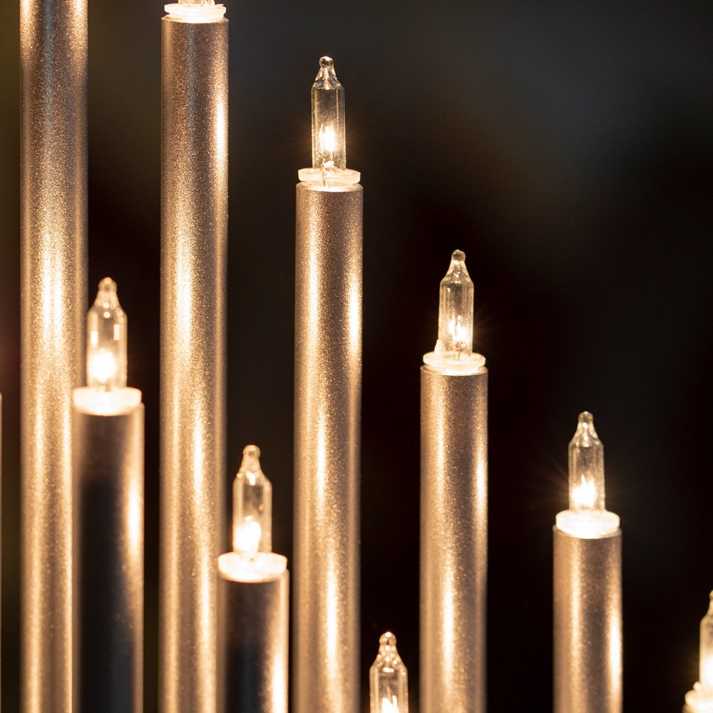 The Christmas Workshop Silver 33 White Fairy Light Candle Bridge Light Image 2