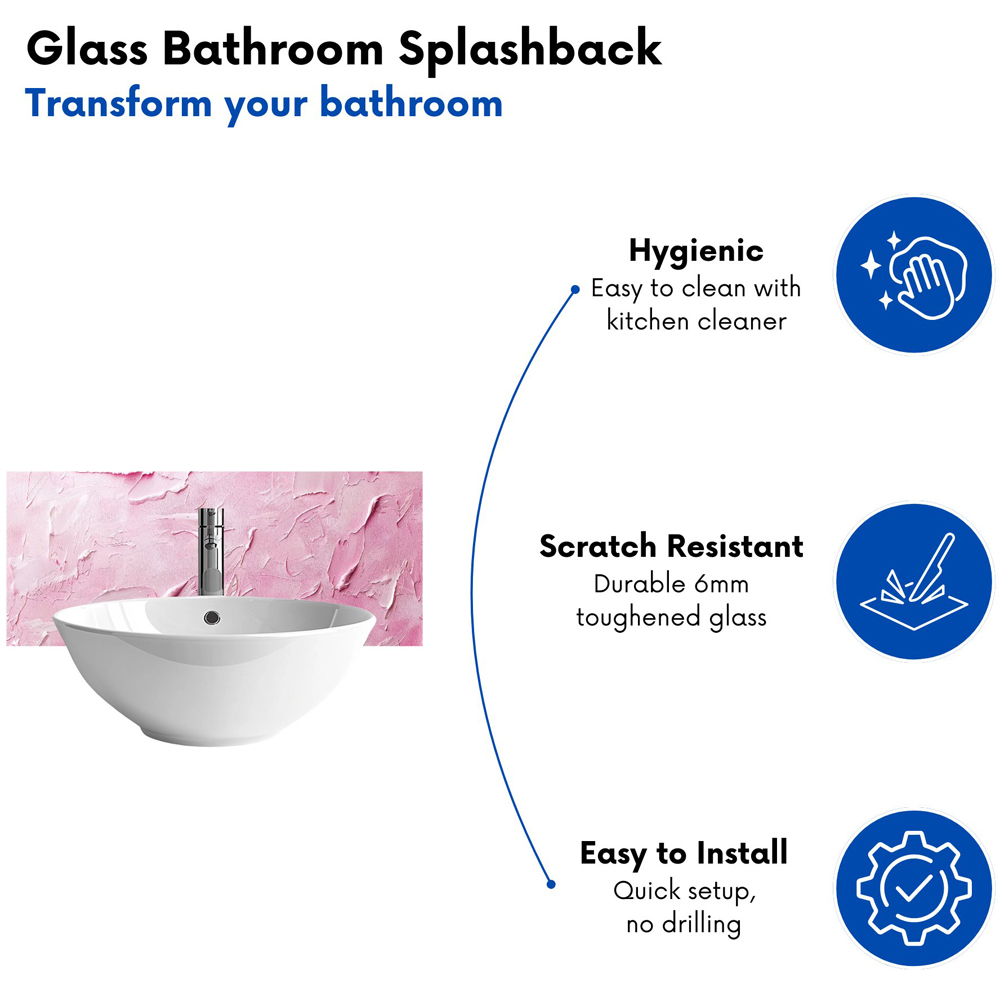 Warren Reed Designer Baby Pink Textured Effect Bathroom Splashback 25 x 60cm Image 4