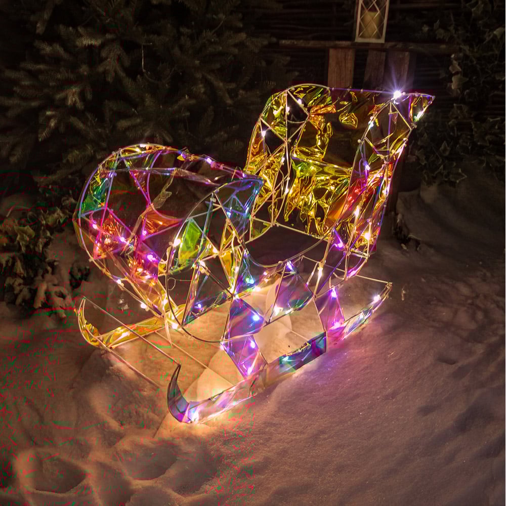 The Christmas Centre 120 LED Pre-Lit Laser Light-Up Reindeer and Sleigh 4ft Image 5