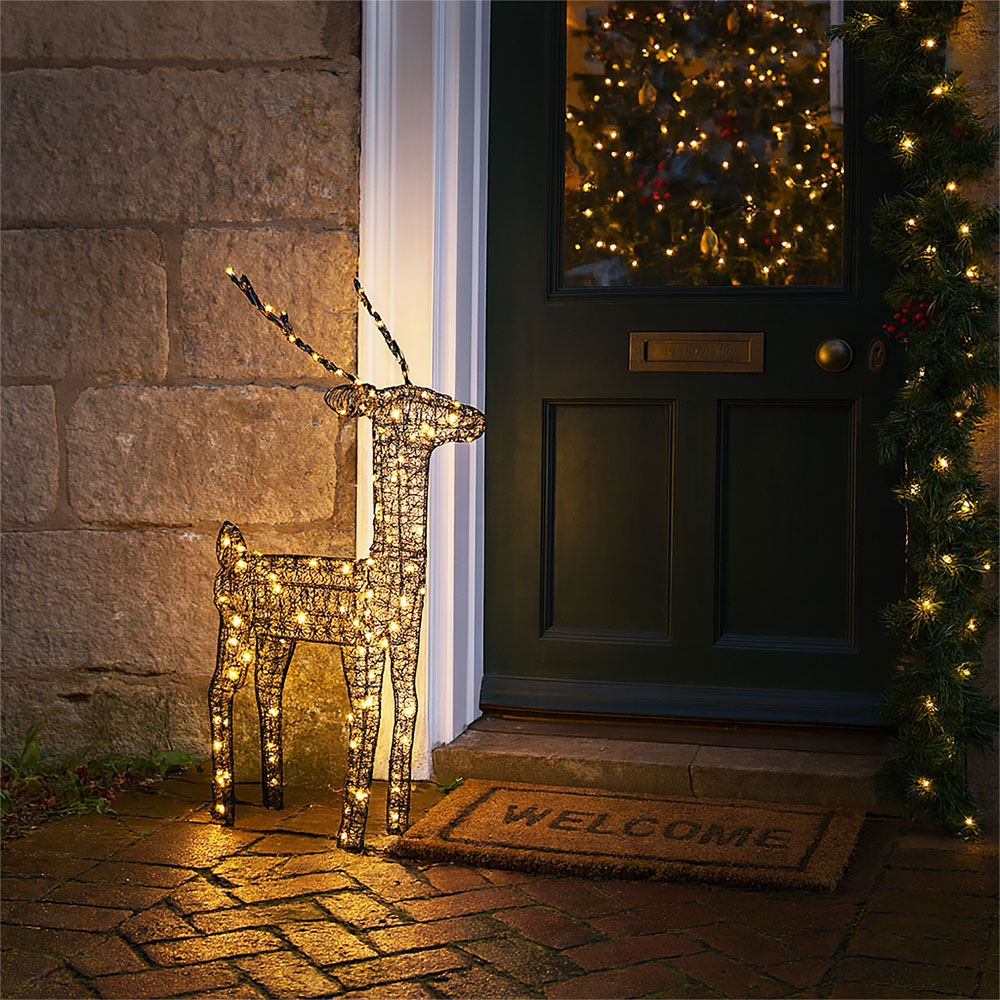 Xmas Haus Black 200 Warm White Micro LED Deer Christmas Decoration 2ft Image 2