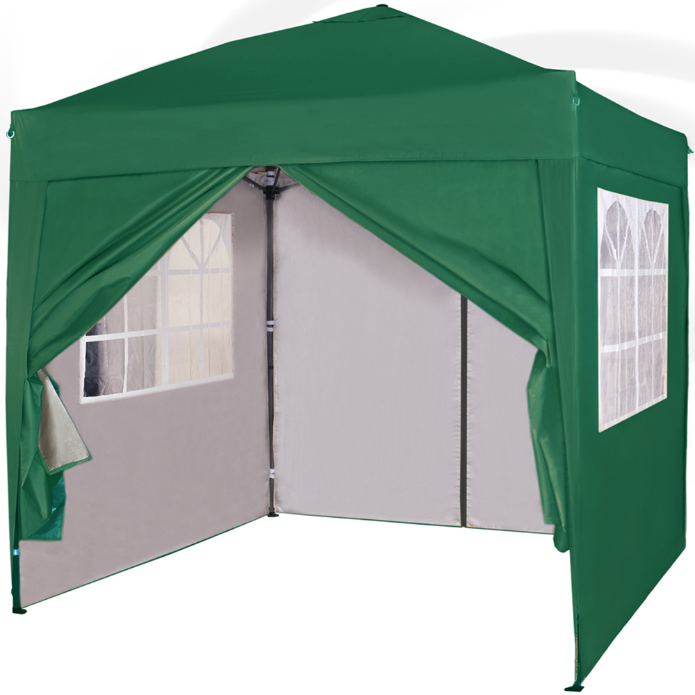 Green Pop Up Outdoor Canopy Tent with Removable Sidewalls 2 x 2m Image 2