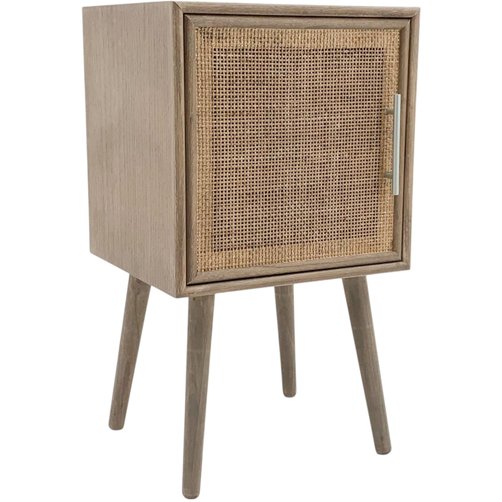 Acacia Home Single Door Brown Wooden Bedside Table Image 2