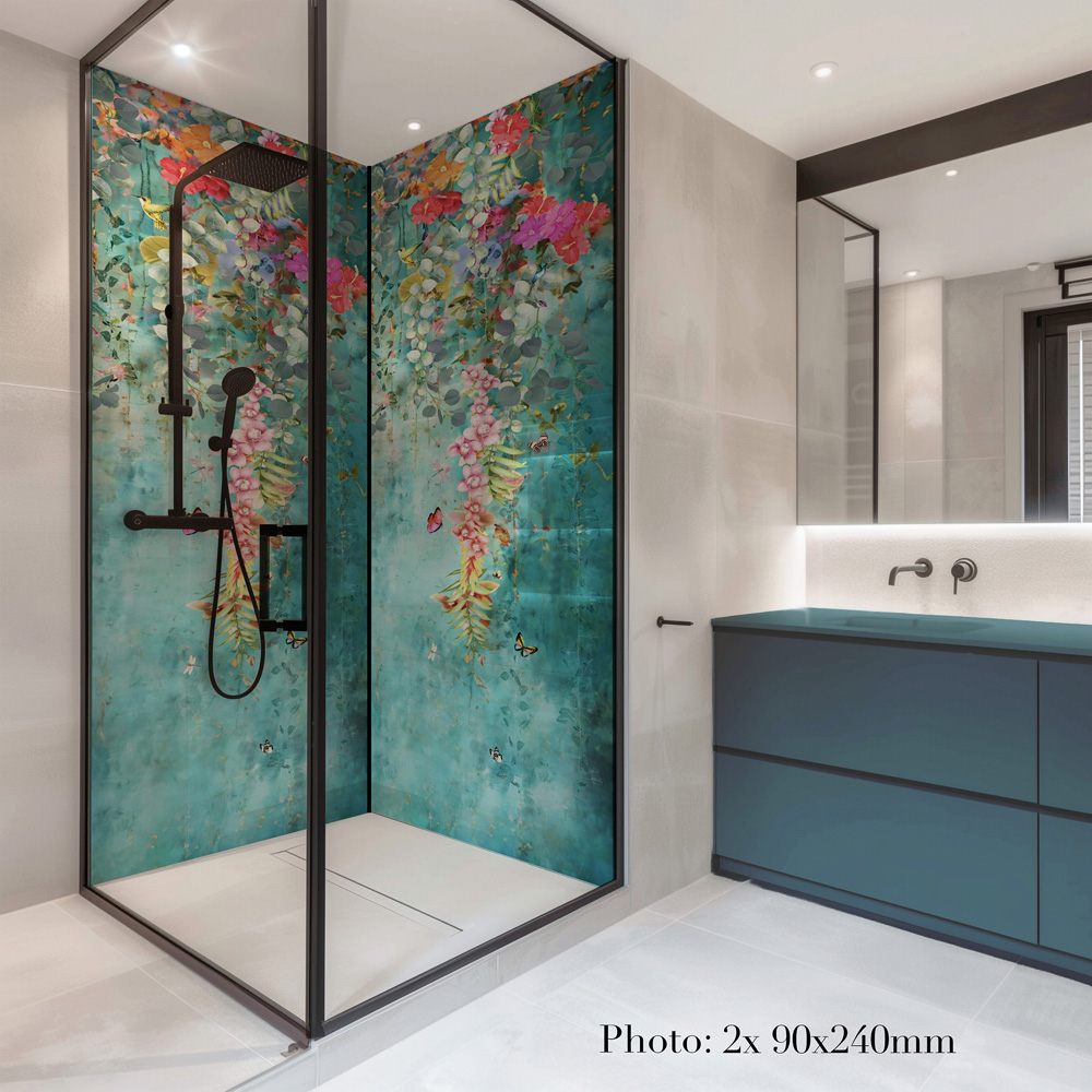 Splashbax Premium Artisan Botanical Cascade Di Bond Shower Panel 2400 x 800mm Image 7