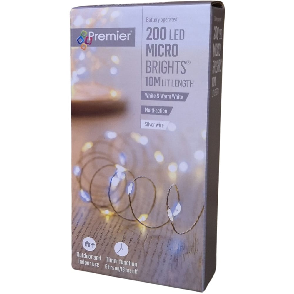 Samuel Alexander 200 Warm and Cool White MicroBright LED Premier Battery Operated String Light 10m Image 2