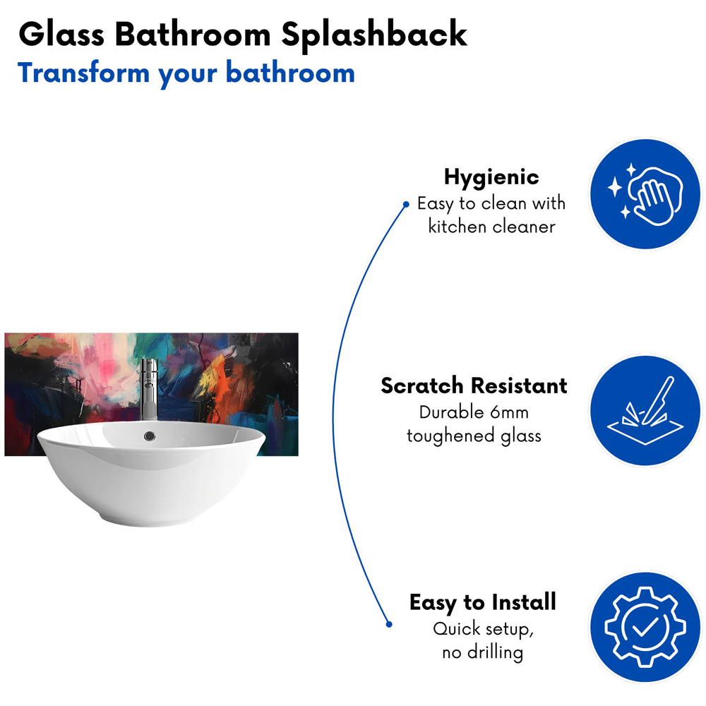 Warren Reed Designer Cosmic Fusion Colours of The Universe Glass Bathroom Splashback 25 x 60cm Image 4