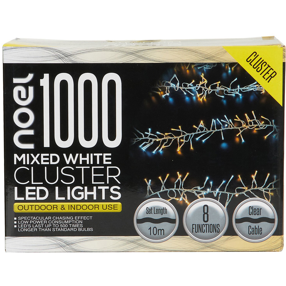 1000 Mixed White LED Multi Function Cluster String Light Image 4