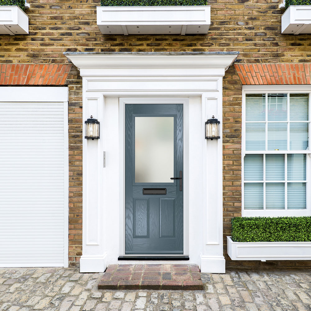 Crystal-Direct Lytham Slate Grey GRP Clear Glass Left Hand Open Front Door 2090 x 920mm Image 2