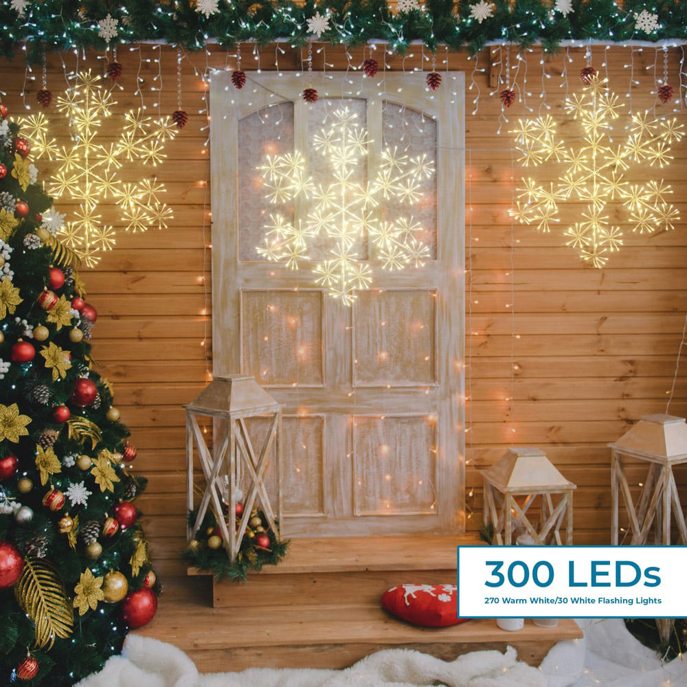 The Christmas Workshop 300 LED Warm White Starburst Snowflake 60cm Image 6