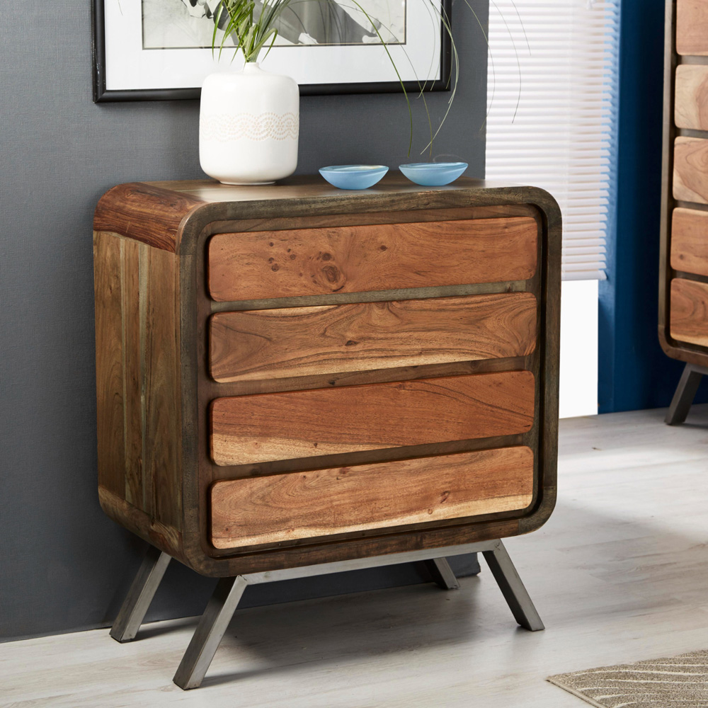 Brooklyn Aleiny 4 Drawer Wooden Wide Chest of Drawers Image 4