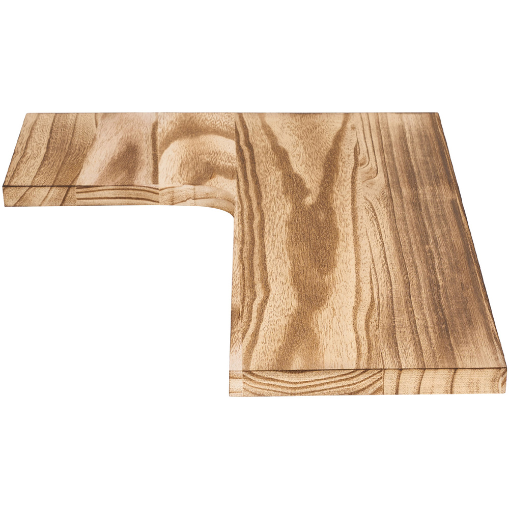 Living and Home Set of 3 Light Brown L-Shaped Corner Wall Shelf Image 4