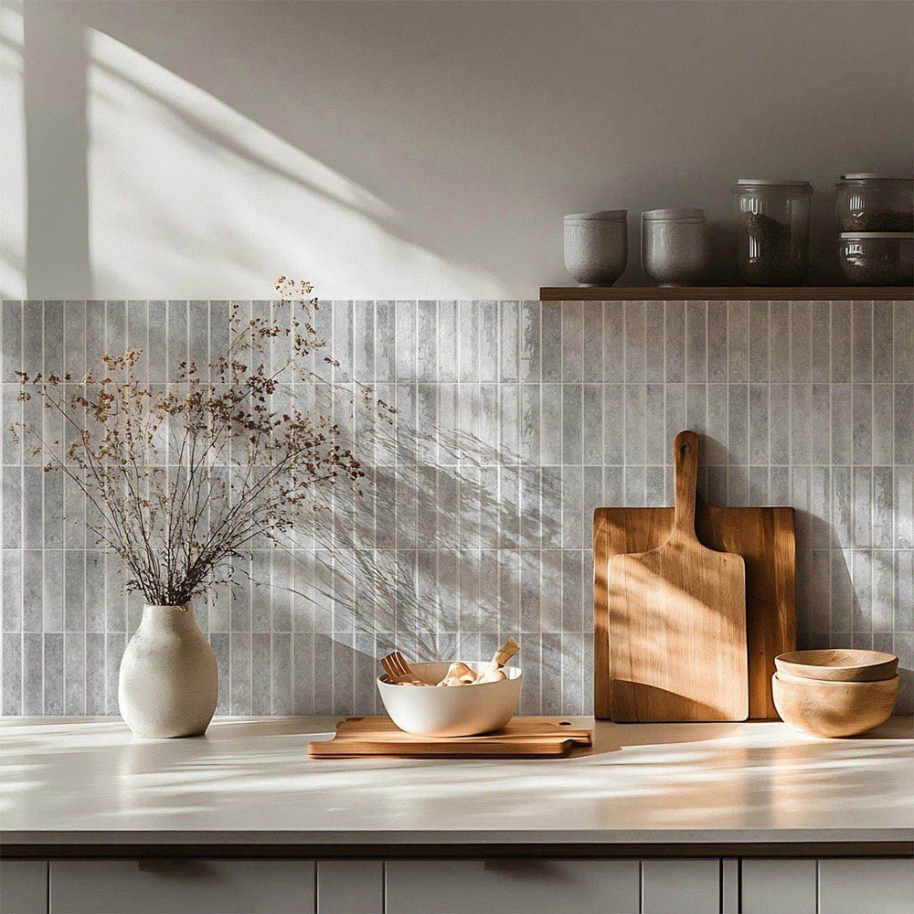 Living and Home Light Grey Peel and Stick Wall Tile Sticker 30 x 30cm 10 Pack Image 7