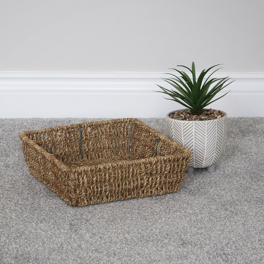 JVL Seagrass Square Storage Tray 2 Pack Image 2