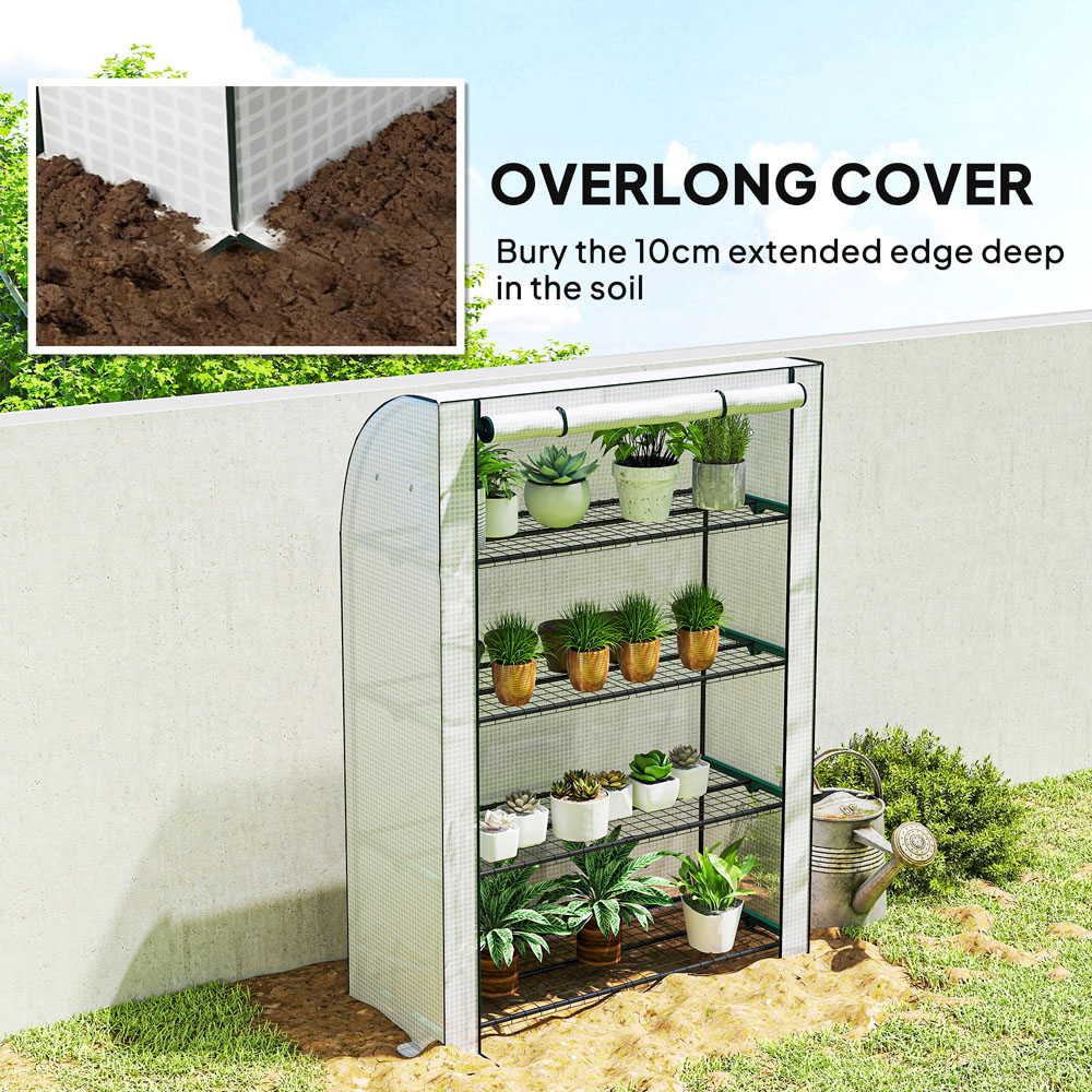 Outsunny White PE Cover 3.9 x 1.6ft Mini Greenhouse Image 5