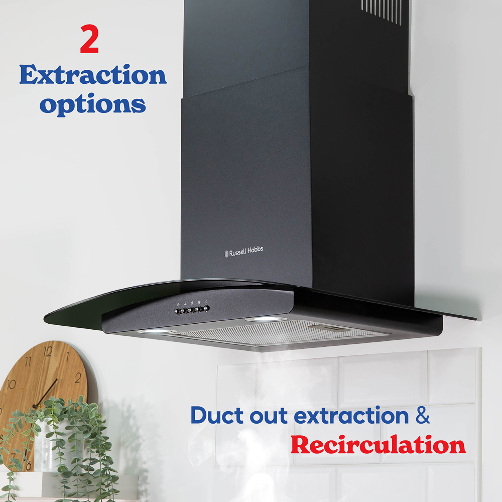 Russell Hobbs RHGCH601B-M/01 Black 60cm Wide Chimney Cooker Hood Image 6